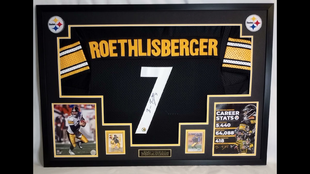 Ben Roethlisberger Pittsburgh Steelers Display Custom Framed Signed Football Jersey - Trading Frames