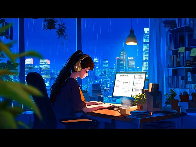 Late Night Vibes 🌙 Study music ~ Study / relax / stress relief ~ Chill lofi mix class=