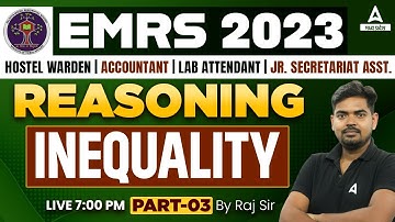 EMRS Reasoning Classes | Inequality #3 | Hostel Warden, Accountant, Lab Attendant, JSA 2023