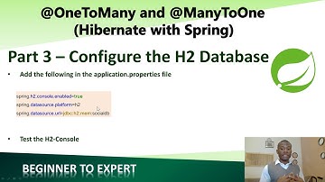 Part 3 -  Configure the H2 Database