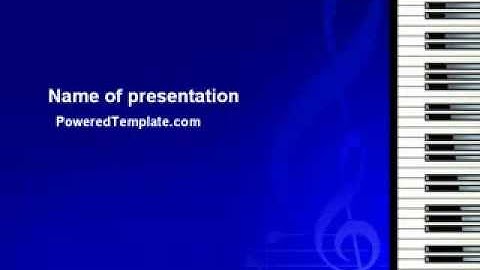 Piano Keyboard On Blue Background PowerPoint Template by PoweredTemplate.com