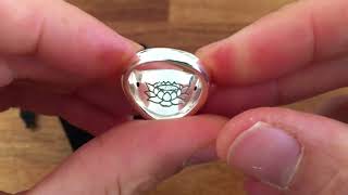 Buddhist Lotus Mantra Silver Ring