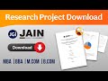 How to Make Jain university Research Project | Synopsis | Interim Report | Final Report | Video File