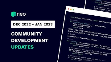 Neo Community Development Updates - December 2022 & January 2023