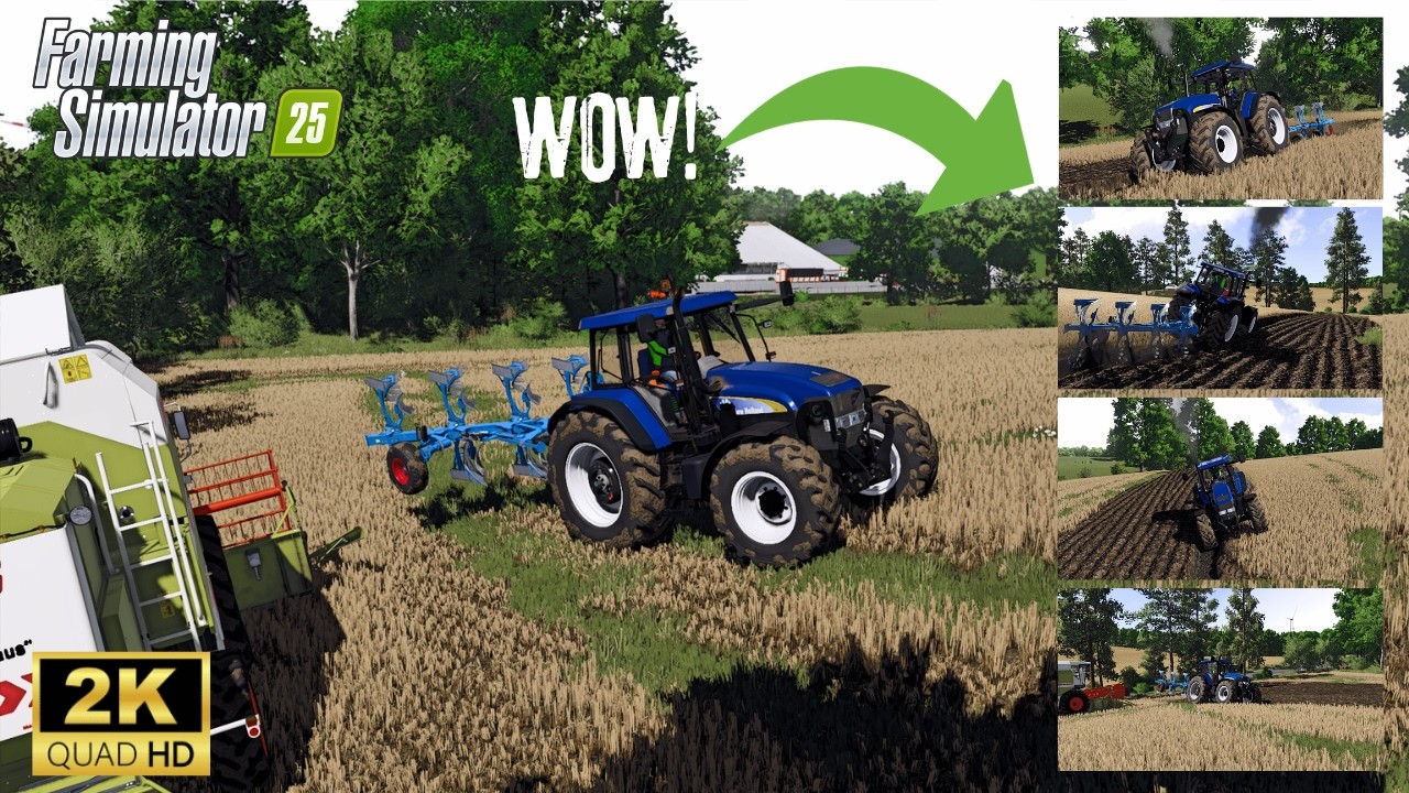 FS25 Realistic Graphics | New Holland muddy plowing | ReShade Gameplay