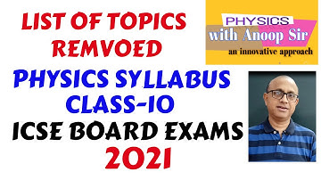 icse board exams 2021...topics removed from physics syllabus