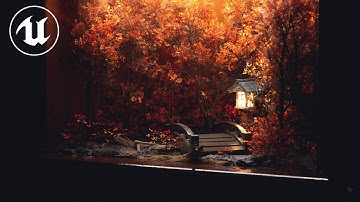 Autumn Rain Garden in Unreal Engine 5: Forest in A Bottle: UE5 Megascans Trees