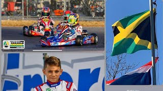 Watch last lap as Alex Powell shines for Jamaica by taking the title in Mercedes Kart Junior race.