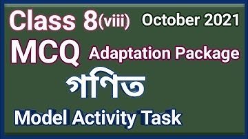 Class 8 math MCQ  Activity Task, class 8 MCQ Adaptation Package, October 2021