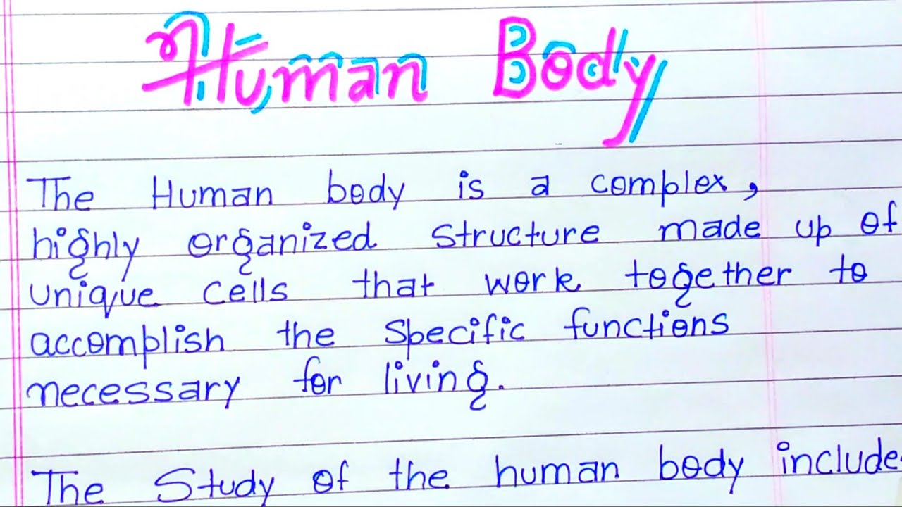 essay on human body for class 1
