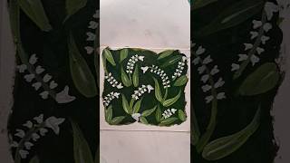 painting lily of the valley🌿 #art #painting #flowers #watercolor #nature #shorts