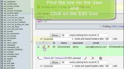 Reset Admin Password for Joomla