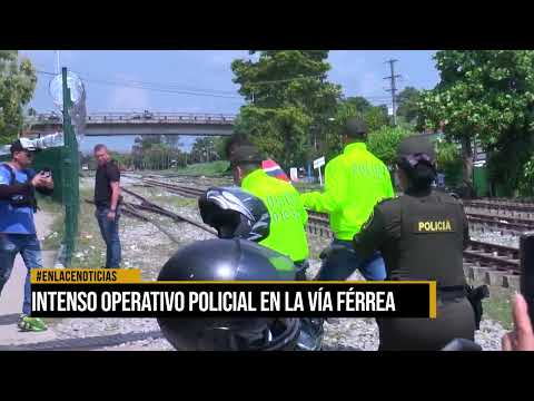 Intenso operativo policial en la vía férrea