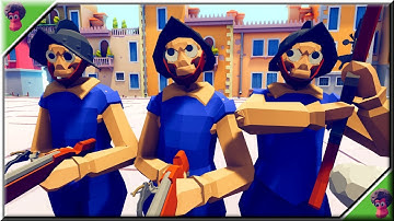 Shoot running foes! Skeleton Hunter Trio vs Every Unit (Part1/2) - TABS Original Mods