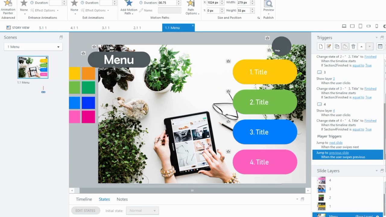 Articulate Storyline 360 - Menu slide demo 2 - YouTube