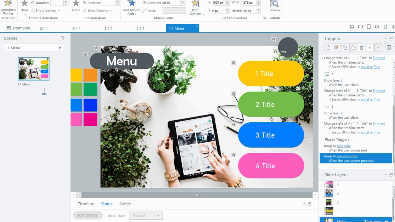 Articulate Storyline 360 Menu Slide Demo 2 Youtube