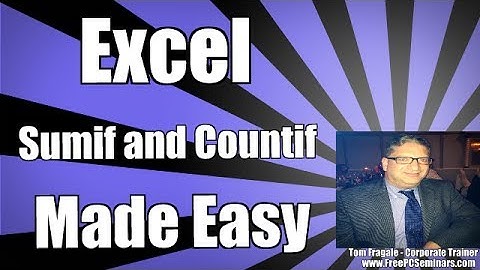 How to use Sumif, Countif, and Averageif  in Excel 2007. Excel 2010, and Excel 2013 2016