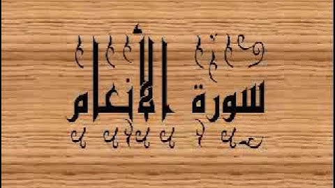 سورة الأنعام بصوت القارئ الشيخ سيد عبد الستار