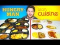 HUNGRY-MAN vs. LEAN CUISINE! - Frozen Dinners Taste Test!