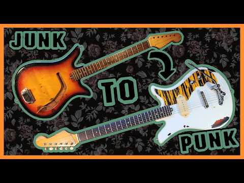 modified this iconic teisco guitar to a punk rocker ( junk to punk