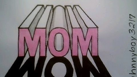 how to draw the word Mom In 3D Casting A Shadow Easy 1 One Point Perspective Tutorial Step By