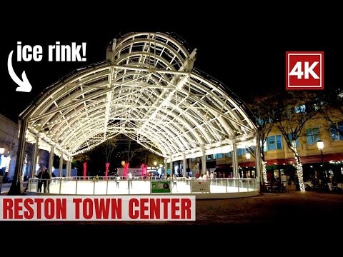 Reston Town Center, Virginia Virtual Tour at Night | Reston, Virginia Virtual Tour [4K]