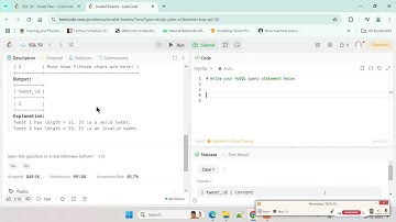 Invalid Tweets| Leet Code SQL Day 5 | 50 Day Challenge