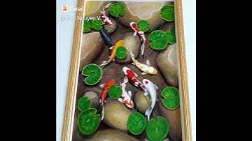 Top TRANH 3D CÁ CHÉP đẹp và sang trọng/Tranh vẽ phong thủy nội thất/Trang trí phòng khách:0947213776