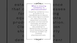 What is cleaning validation in pharmaceuticals