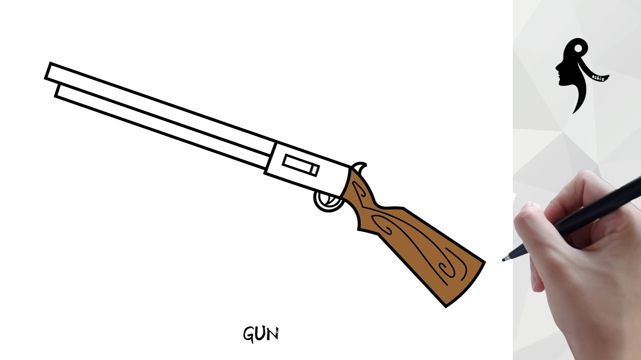 HOW TO DRAW A GUN IN EASY STEPS - YouTube