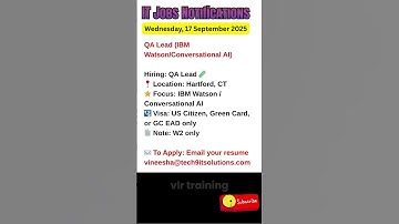 QA Lead Job in Hartford, CT Sept 17, 2025 #hiring #jobsearch  #jobopening