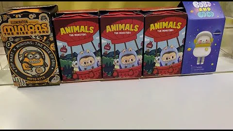 Popmart random unboxing of Labubu Animal, Minions, BoBo and CoCo (GITD) - Glow in the dark BoBo Coco