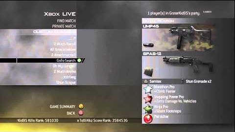 MW2 - My Custom Classes For Multiplayer