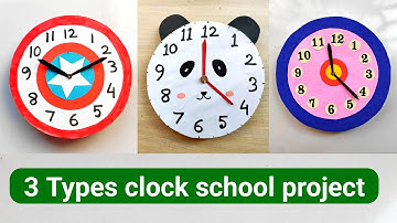 Paper Clock craft model making easy | Different Paper clock school project easy | Paper clock making