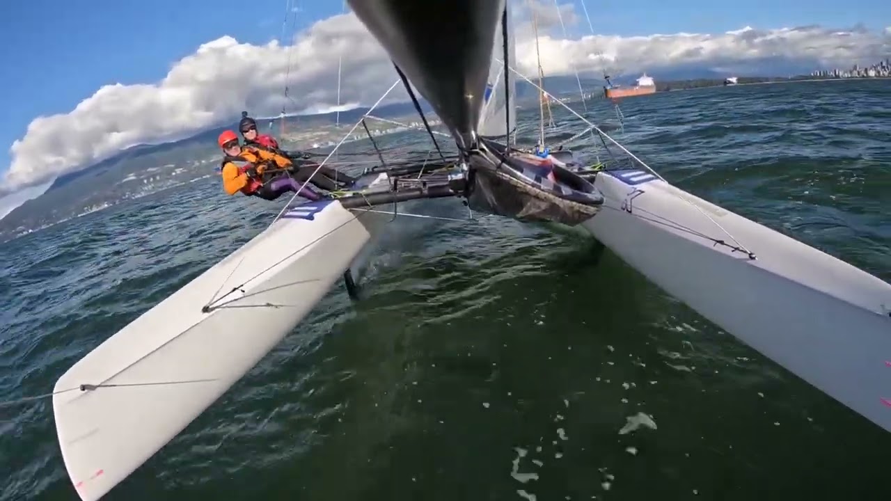 Nacra N17 Foiling - October 19 - Bow Cam