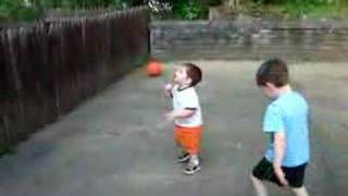 Yair and Avi blowing bubbles