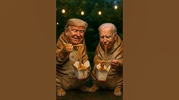 Trump & Biden Tiger Feast #shorts #funny #trump