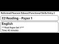 Functional Skills English E2 Past Paper 1 Set 1