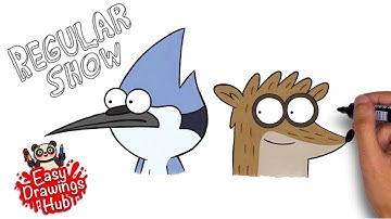 How to draw Mordecai and Rigby from Regular Show