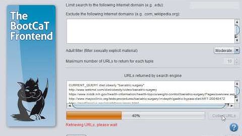 Using BootCat Front End