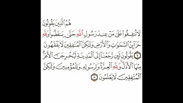 سورة المنافقون 3 القسم الثالث تكرار كيفي من .. هم الذين يقولون لا تنفقوا .. إلى .. لا يعلمون