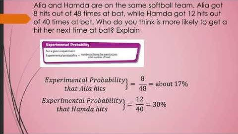 Experimental probability of simple events