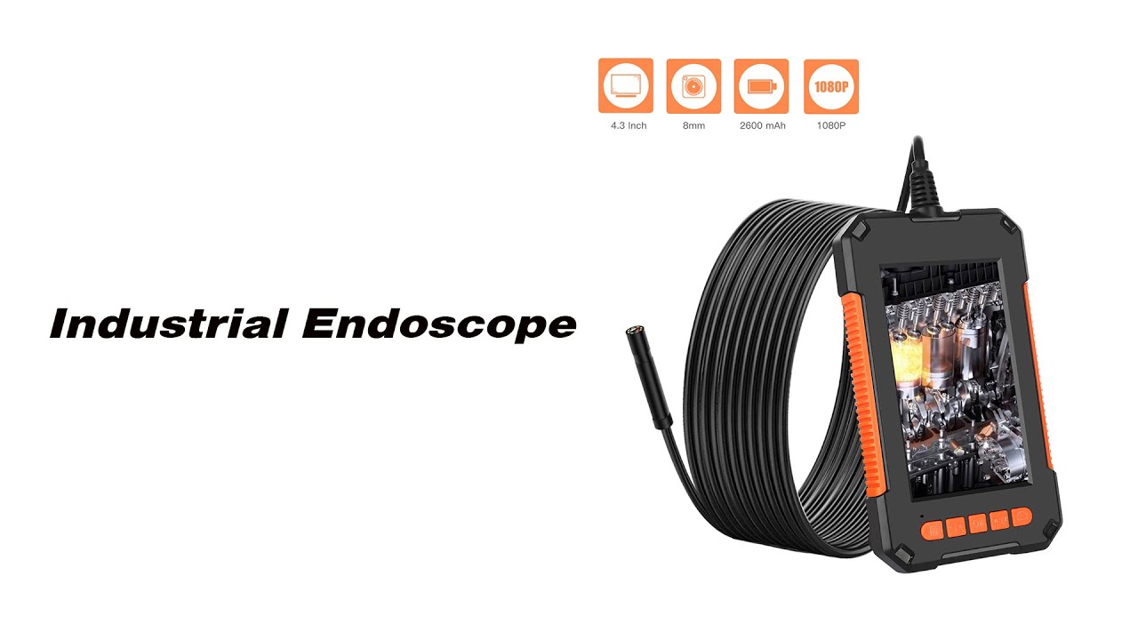 Caméra endoscope industrielle 8 mm Écran HD 4,3 caméra serpent