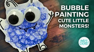 Bubble Painting Tiny Monsters | Family Craft Project For Halloween screenshot 4