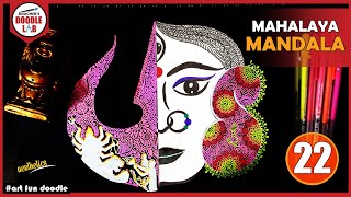 Mahalaya Mandala Art || Maa Durga Face mandala || How To Draw Mahalaya Mandala Art || Doodling