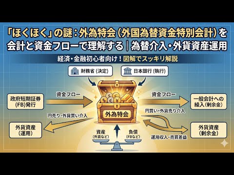 「ほくほく」の謎：外為特会（外国為替資金特別会計）を会計と資金フローで理解する｜為替介入・外貨資産運用