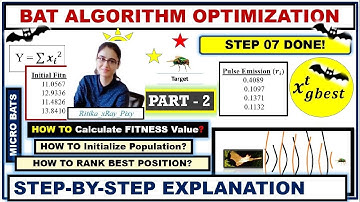 Learn BAT ALGORITHM Optimization |SOLVED STEP-BY-STEP| Example 2 |MATLAB CODE| [PART-2]~xRay Pixy