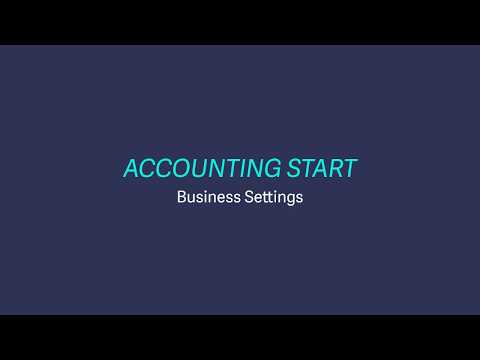 Sage Business Cloud Accounting Start - Business Settings
