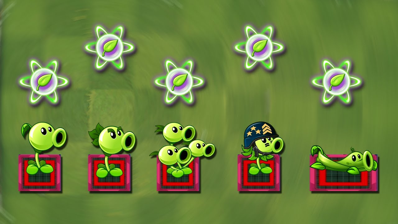 PvZ 2 Challenge Green Peashooter Level MAX Power Up Who's Best