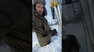 Обследование пунктов ГГС в лесотундре Якутии. Очень глубокий снег #геодезия #кадастр #shorts